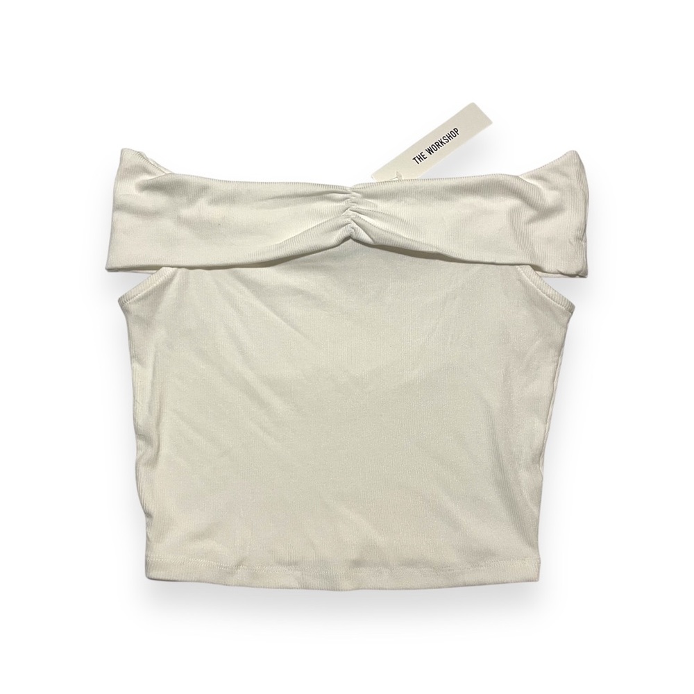 The Workshop Off-Shoulder Cream Crop Top NWT Size L